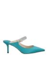 Jimmy Choo Woman Mules & Clogs Turquoise Size 6 Textile Fibers In Blue