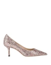 Jimmy Choo Woman Pumps Antique Rose Size 7 Textile Fibers In Pink