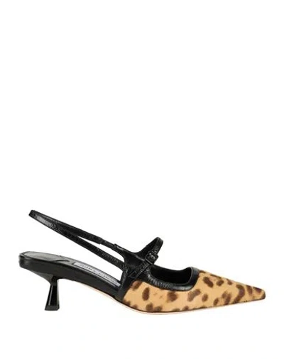 Jimmy Choo Woman Pumps Beige Size 8 Calfskin In Multi