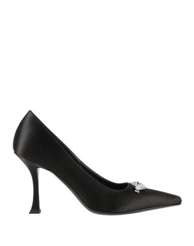 JIMMY CHOO JIMMY CHOO WOMAN PUMPS BLACK SIZE 8 TEXTILE FIBERS