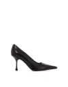 Jimmy Choo Ixia 80 Leather Dã©col In Black