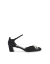 Jimmy Choo Verity 45 Crystal-embellished Satin Pumps In Black