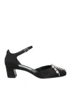 Jimmy Choo Woman Pumps Black Size 8 Textile Fibers In Black
