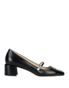 Jimmy Choo 'elisa 45' Black Pumps With Pearl Detail In Black