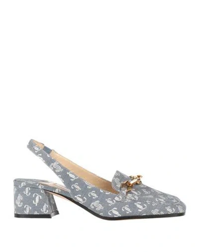 Jimmy Choo Woman Pumps Blue Size 7 Textile Fibers