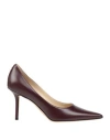 Jimmy Choo Woman Pumps Burgundy Size 6.5 Leather In Red