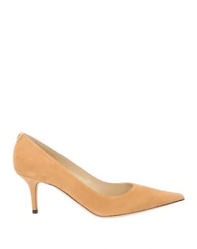 Jimmy Choo Woman Pumps Camel Size 7.5 Leather In Brown