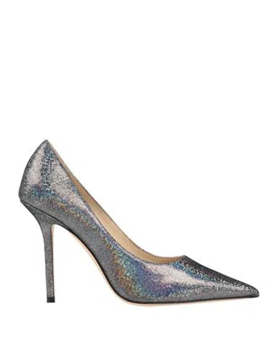 Jimmy Choo Woman Pumps Charcoal Size 8 Leather In Grey