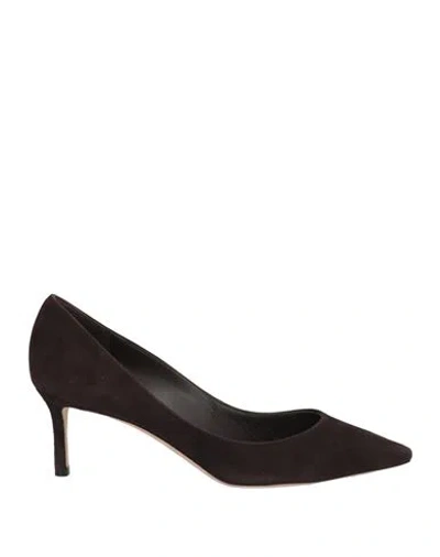 Jimmy Choo Woman Pumps Dark Brown Size 7.5 Leather
