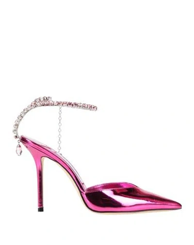 Jimmy Choo Woman Pumps Fuchsia Size 6 Leather In Pink