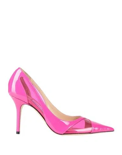 Jimmy Choo Woman Pumps Fuchsia Size 7.5 Leather In Pink