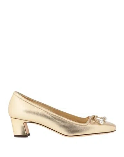 Jimmy Choo Woman Pumps Gold Size 7 Leather