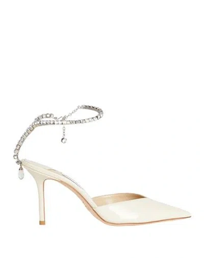 Jimmy Choo Woman Pumps Ivory Size 6.5 Leather In White