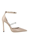 Jimmy Choo Woman Pumps Light Brown Size 10 Leather, Plastic In Beige