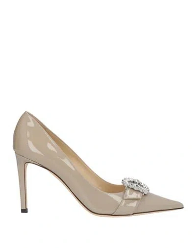 Jimmy Choo Woman Pumps Light Grey Size 7.5 Leather In Gray