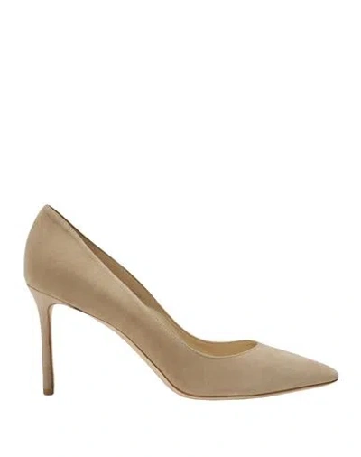 Jimmy Choo Romy 85 Suede Pumps In Beige