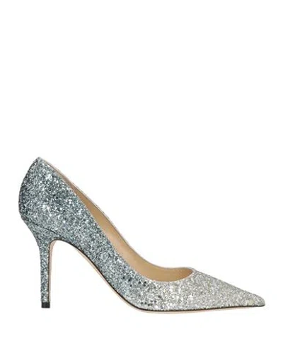 Jimmy Choo Woman Pumps Silver Size 11 Textile Fibers In Multi