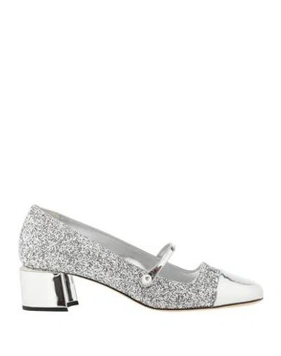 Jimmy Choo Woman Pumps Silver Size 8 Leather