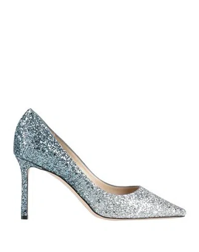 JIMMY CHOO JIMMY CHOO WOMAN PUMPS SILVER SIZE 8 TEXTILE FIBERS