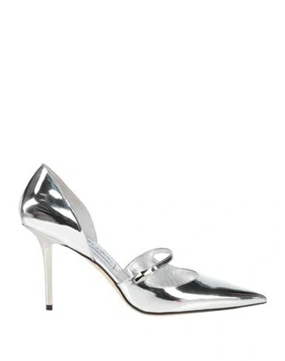 Jimmy Choo Woman Pumps Silver Size 9 Leather
