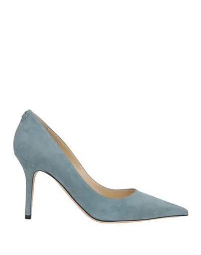 Jimmy Choo Woman Pumps Slate Blue Size 6 Leather