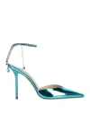 Jimmy Choo Woman Pumps Turquoise Size 6 Leather In Blue