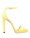 Jimmy Choo Woman Sandals Lime Green Size 7 Textile Fibers, Leather In Green