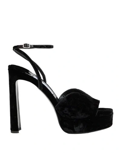 Jimmy Choo Woman Sandals Black Size 10 Textile Fibers
