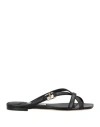 Jimmy Choo Jess Leather Crisscross Flat Sandals In Black