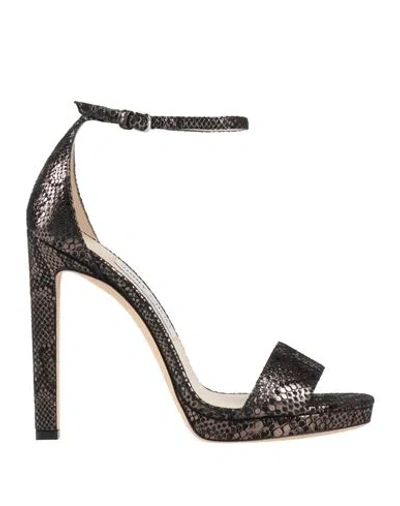 Jimmy Choo Woman Sandals Black Size 7.5 Leather
