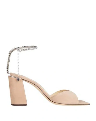 Jimmy Choo Woman Sandals Blush Size 9 Leather In Pink