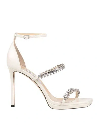 Jimmy Choo Woman Sandals Cream Size 9 Leather