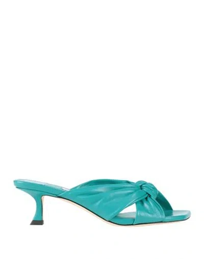 Jimmy Choo Woman Sandals Deep Jade Size 5 Soft Leather In Green