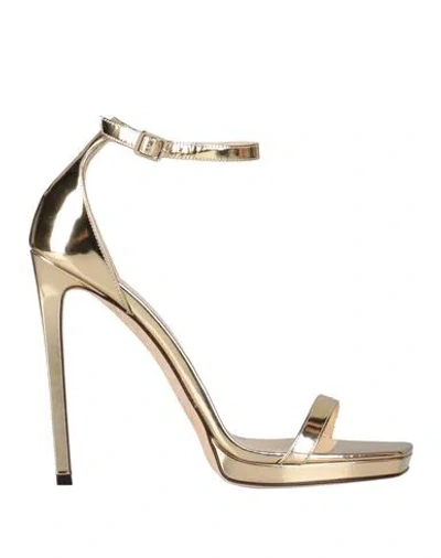 Jimmy Choo Woman Sandals Gold Size 10.5 Leather