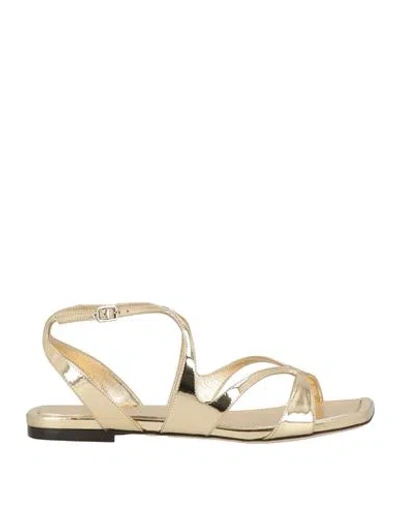 Jimmy Choo Woman Sandals Gold Size 7 Leather