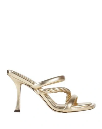 Jimmy Choo Woman Sandals Gold Size 8 Leather