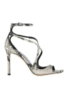 Jimmy Choo Azia 95 Sandals In Python Print Leather In Gray