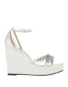 Jimmy Choo Woman Sandals Off White Size 10 Leather In Off White