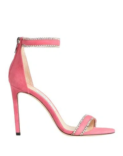 Jimmy Choo Woman Sandals Pink Size 11 Soft Leather