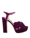 Jimmy Choo Heloise 120 Velvet Sandals In Purple