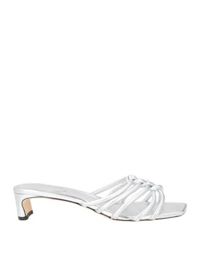 Jimmy Choo Woman Sandals Silver Size 10 Leather