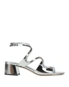 Jimmy Choo Woman Sandals Silver Size 7 Leather In Silver