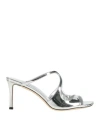 Jimmy Choo 95mm Anise Metallic Leather Mules