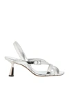 Jimmy Choo Jess 65 Sandals In Metallic Leather In Silver
