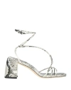 Jimmy Choo Woman Sandals Light Grey Size 8 Leather In White