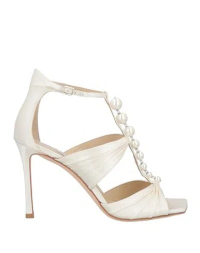 Jimmy Choo Woman Sandals White Size 6 Textile Fibers
