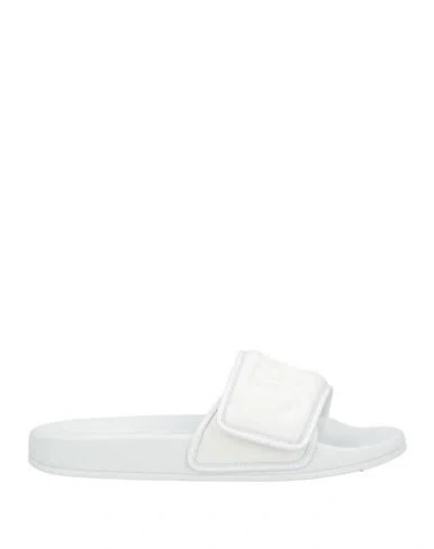 Jimmy Choo Woman Sandals White Size 8 Lycra, Leather