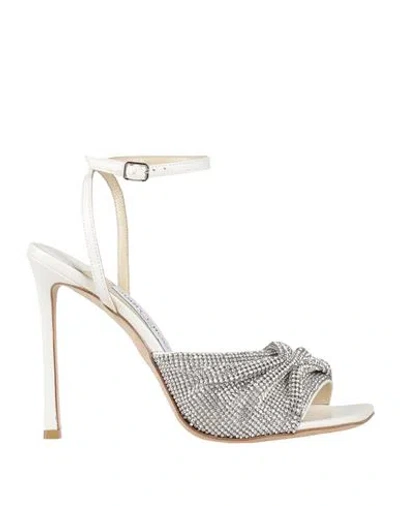 Jimmy Choo Woman Sandals White Size 9 Calfskin