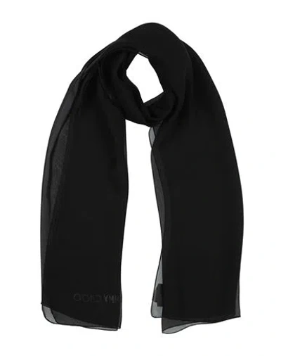 Jimmy Choo Woman Scarf Black Size - Silk In Black