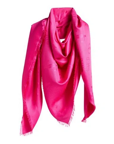 Jimmy Choo Woman Scarf Fuchsia Size - Silk, Wool In Pink